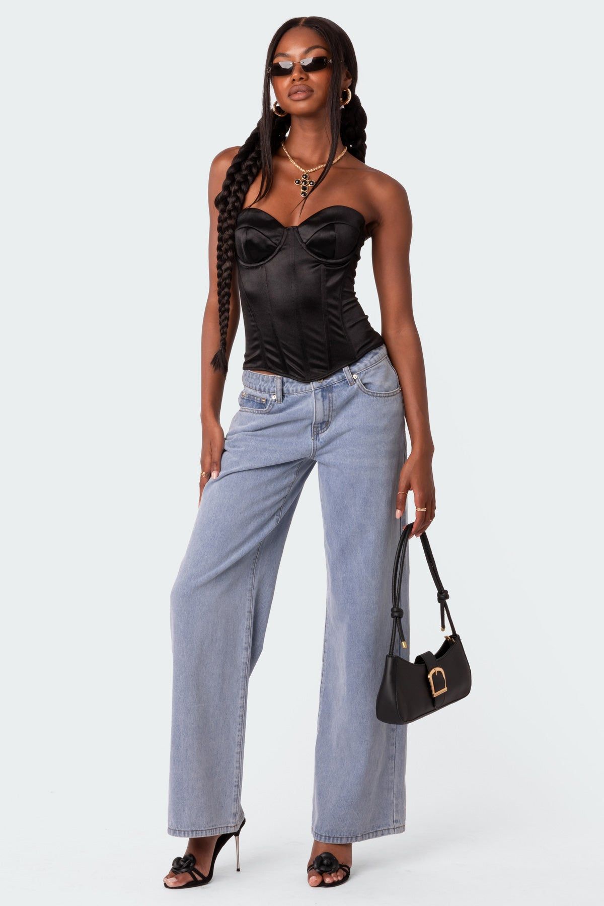 Sweetie Lace Up Satin Cupped Corset sold by Edikted product image thumbnail 2