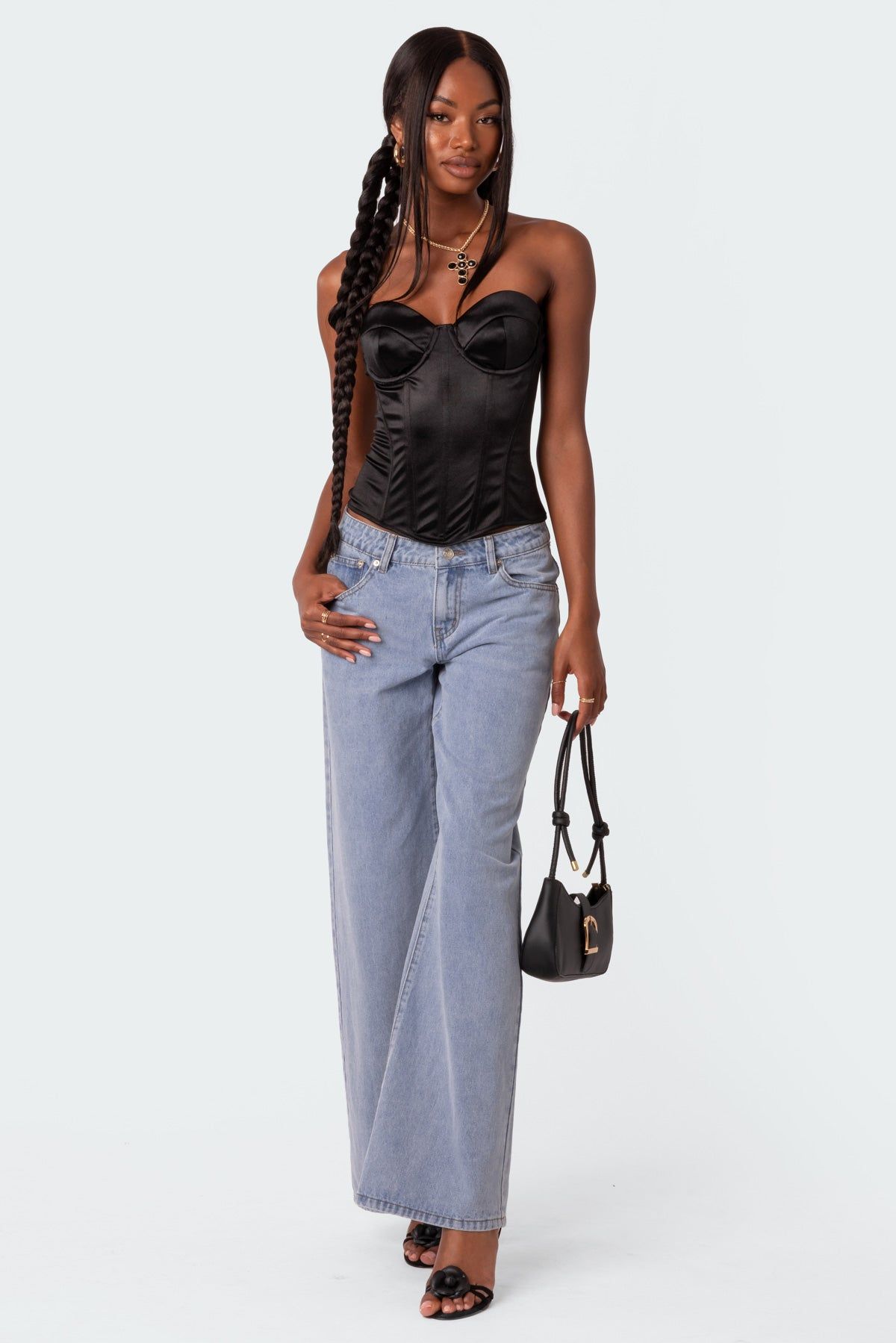 Sweetie Lace Up Satin Cupped Corset sold by Edikted product image thumbnail 5