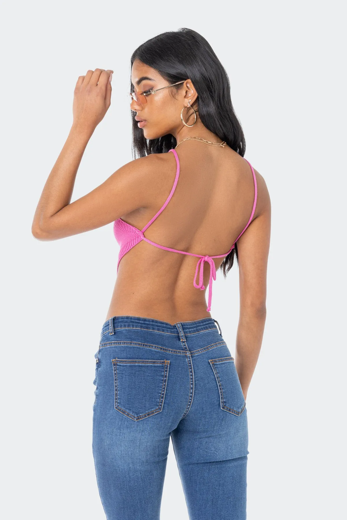 Harlow Knitted Open-Back Top sold by Edikted product image thumbnail 4