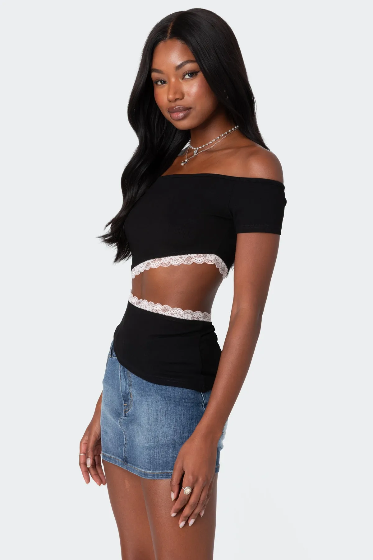 Annaise Off Shoulder Cut Out Top sold by Edikted product image thumbnail 3