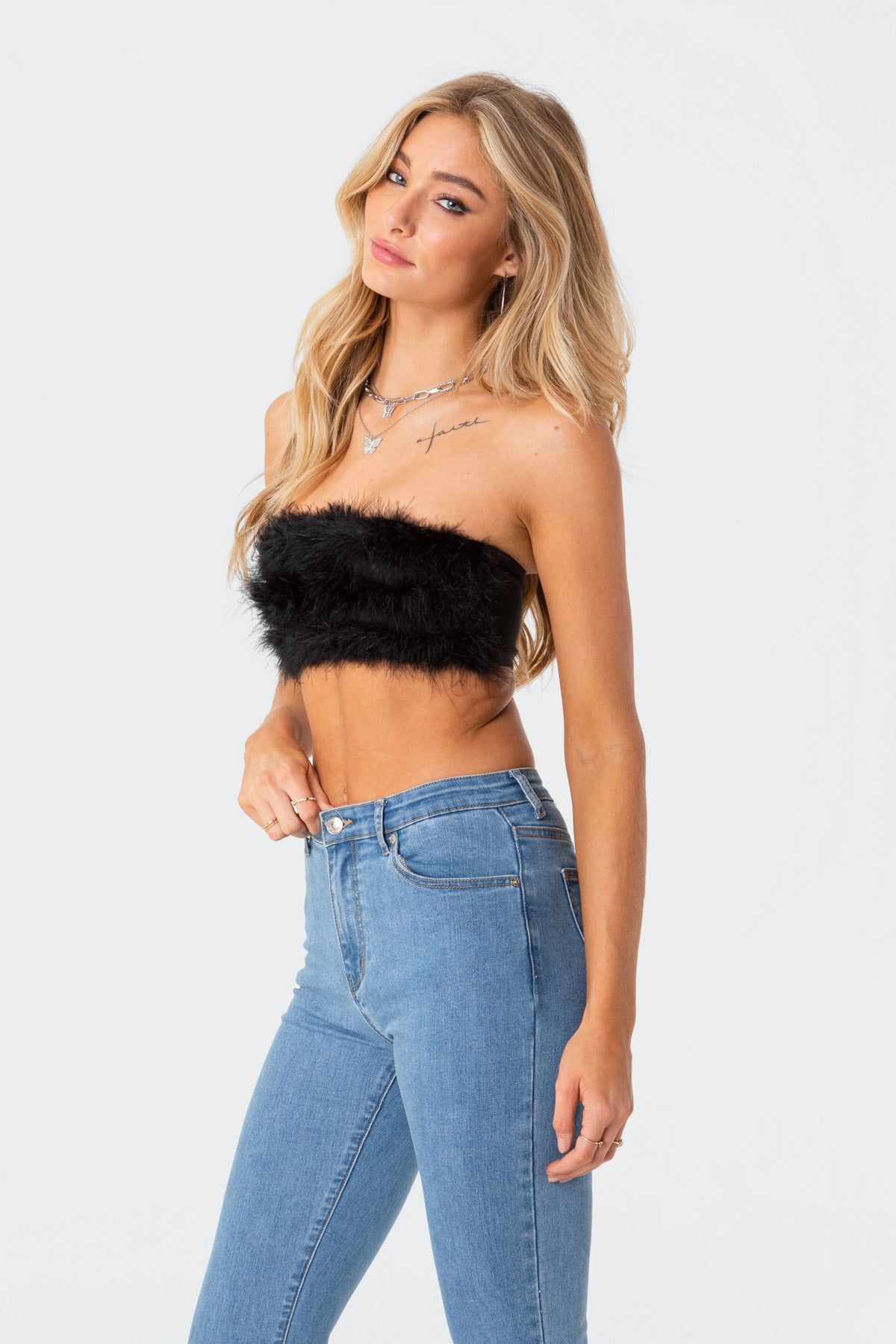 Trista Faux Fur Top sold by Edikted product image thumbnail 3