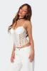 Becki Sheer Lace Cupped Corset sold by Edikted