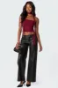 Faux Leather Straight Leg Pants sold by Edikted