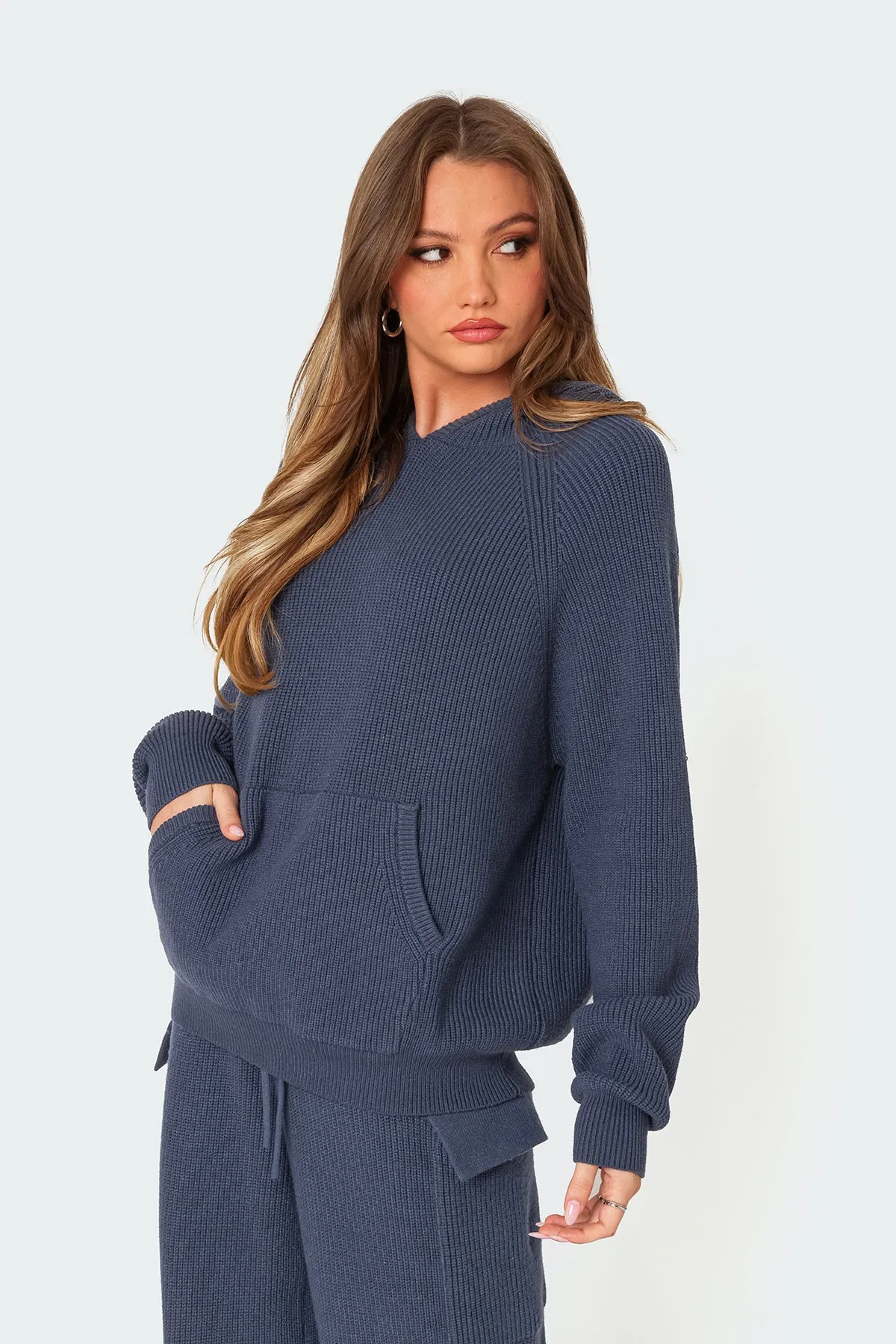 Wynter Oversized Knit Hoodie sold by Edikted product image thumbnail 3