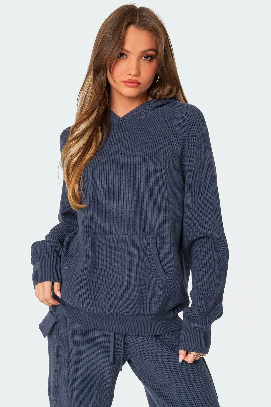Wynter Oversized Knit Hoodie sold by Edikted