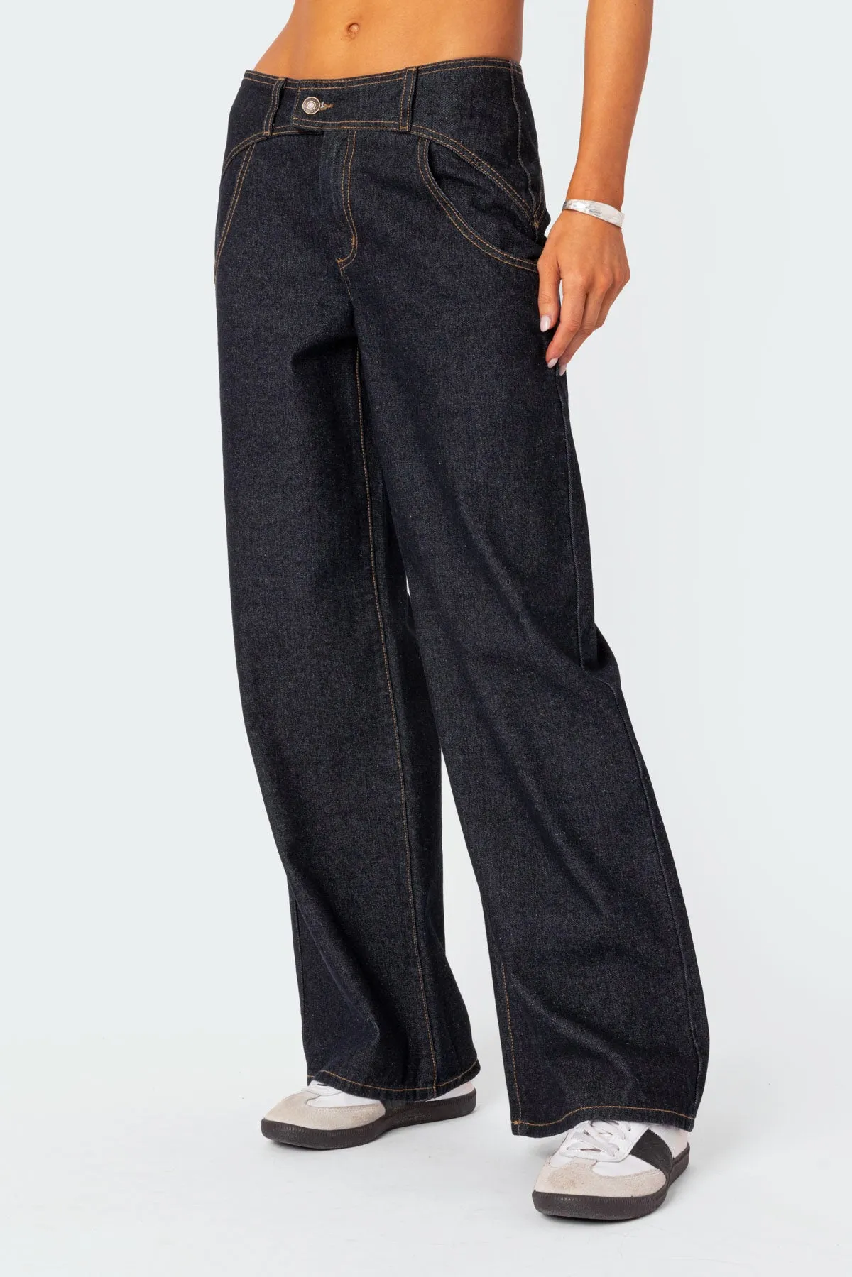 Western Low Rise Wide Leg Jeans sold by Edikted product image thumbnail 2
