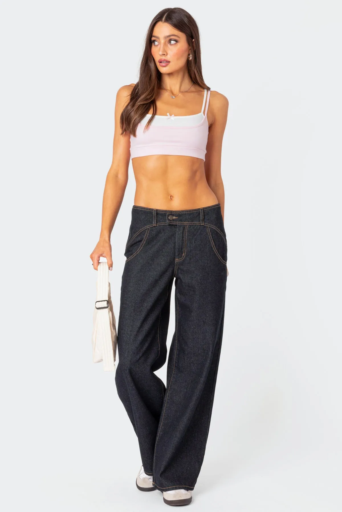 Western Low Rise Wide Leg Jeans sold by Edikted