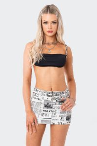 Newsflash Low-Rise Mini Skirt sold by Edikted