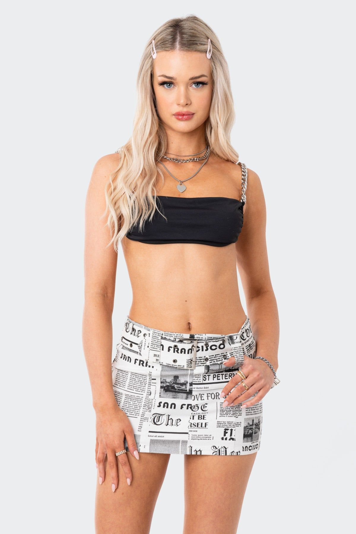 Newsflash Low-Rise Mini Skirt sold by Edikted product image thumbnail 3