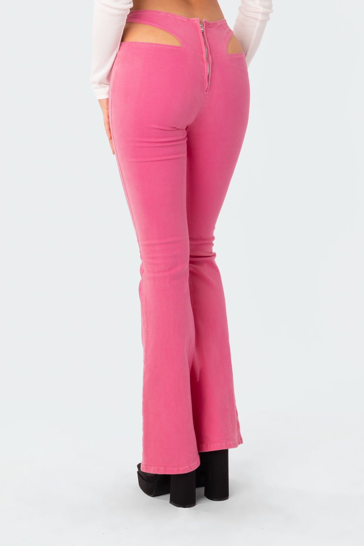 Kira Cut-Out Flared Jeans sold by Edikted product image thumbnail 4