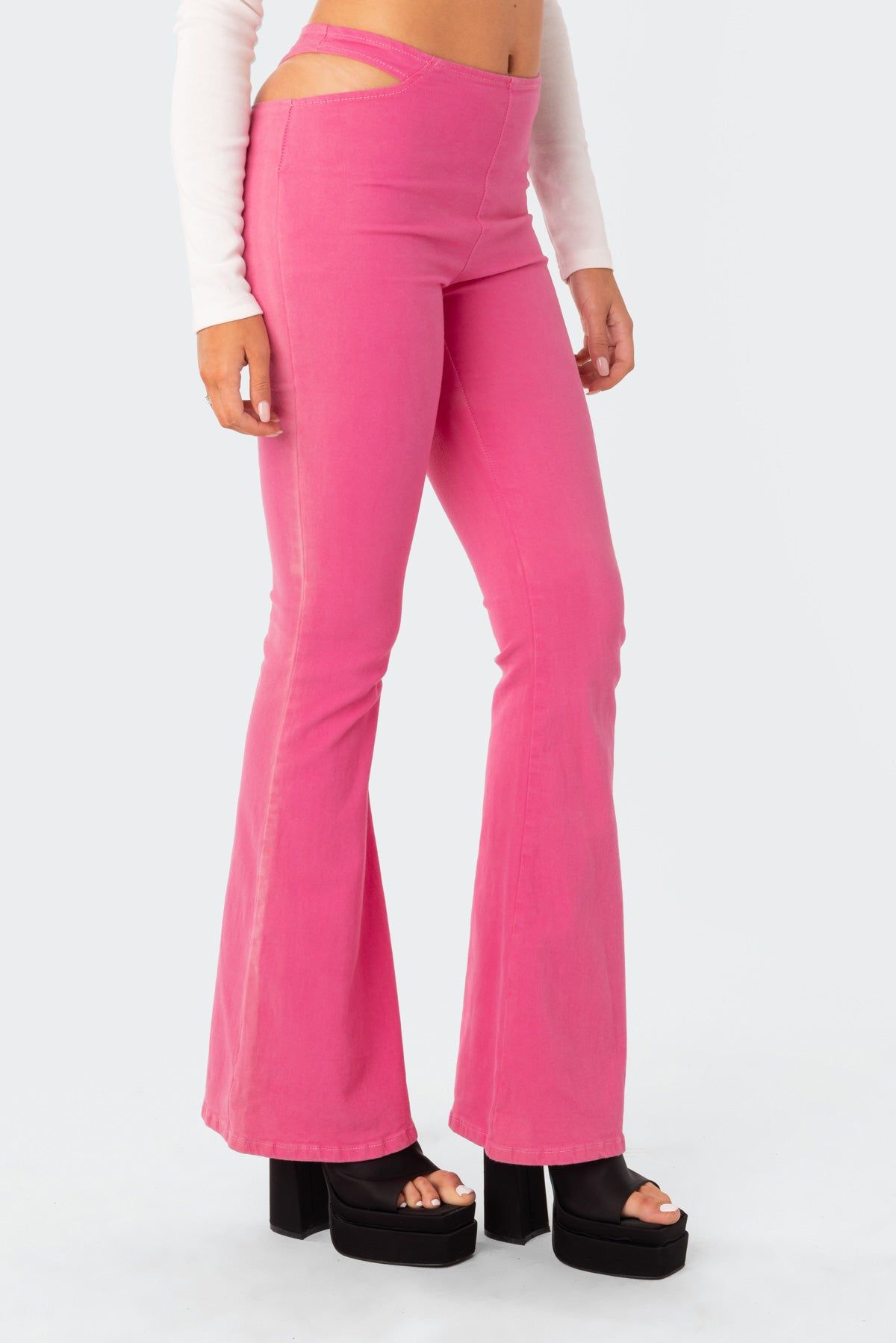 Kira Cut-Out Flared Jeans sold by Edikted product image thumbnail 3