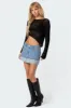 Sheer Loose Knit Asymmetric Top sold by Edikted
