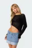 Sheer Loose Knit Asymmetric Top sold by Edikted