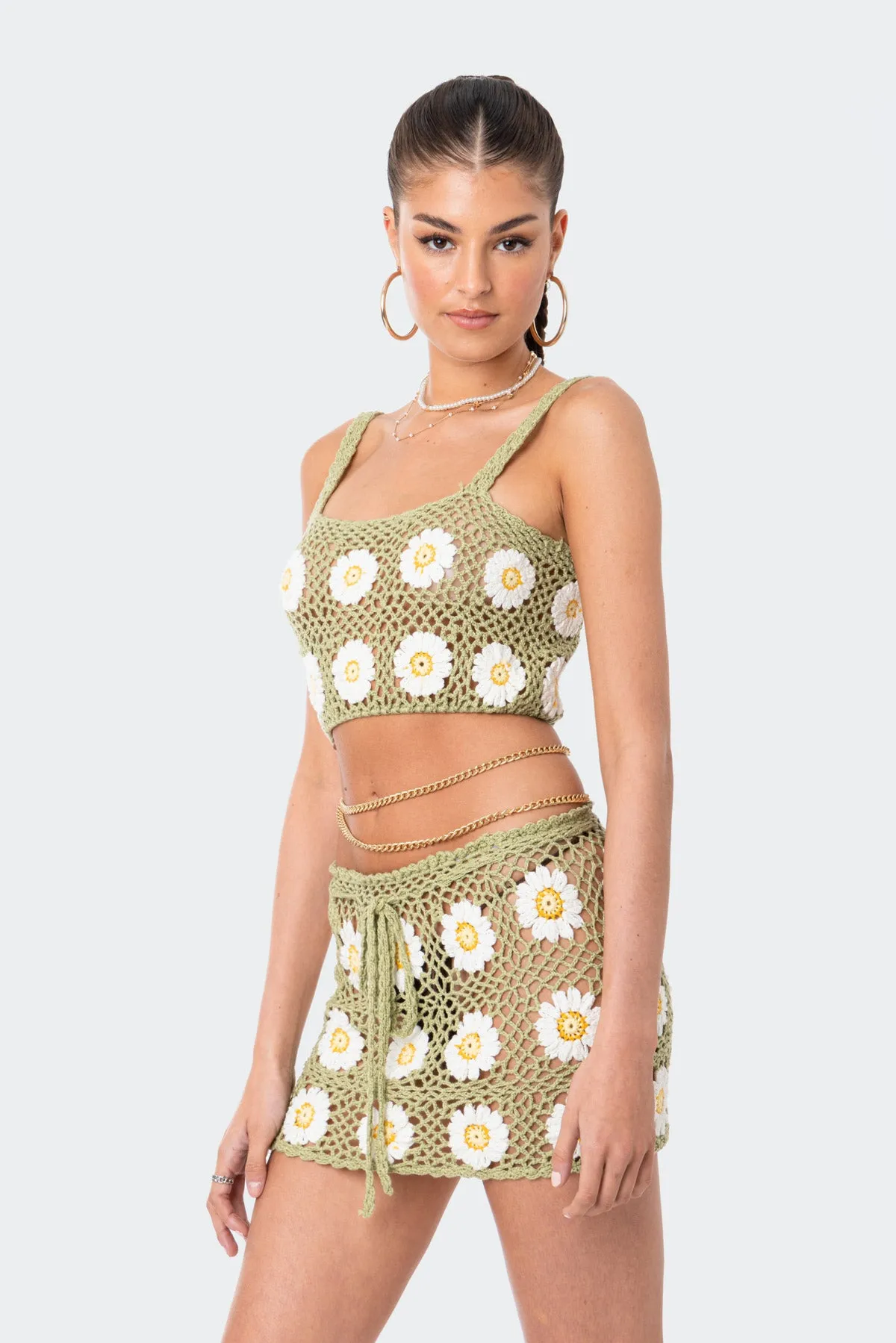 Daisy Crochet Crop Top sold by Edikted product image thumbnail 4
