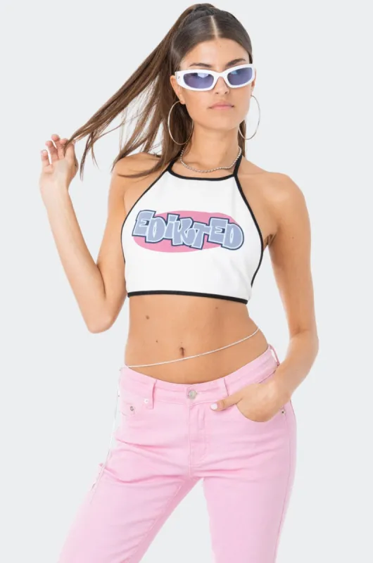 Mae Open-Back Halter Top sold by Edikted