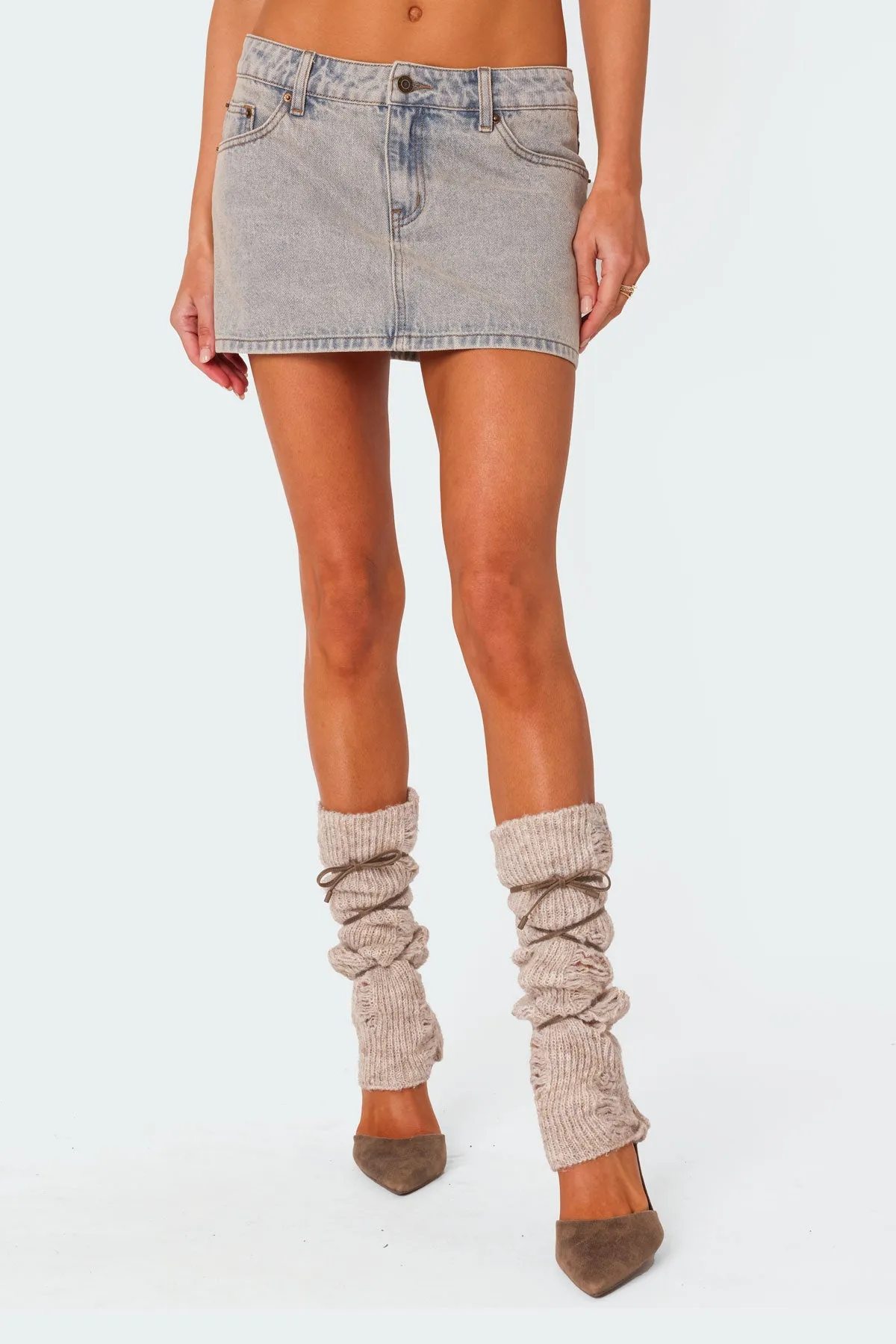 Vintage Washed Denim Mini Skirt sold by Edikted product image thumbnail 2