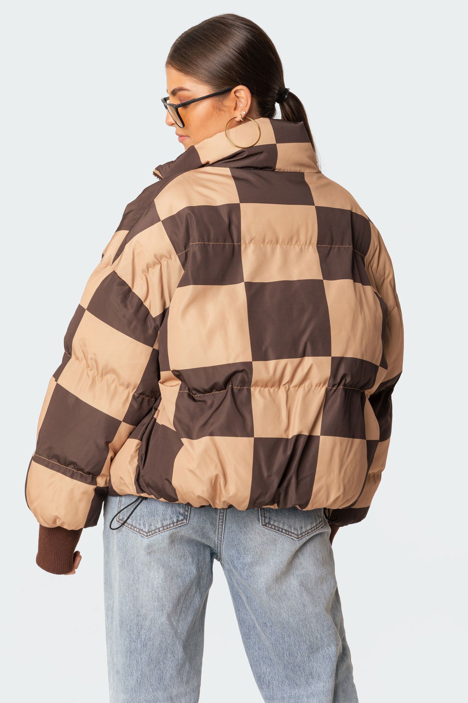 Payton Check Puffer sold by Edikted product image thumbnail 5