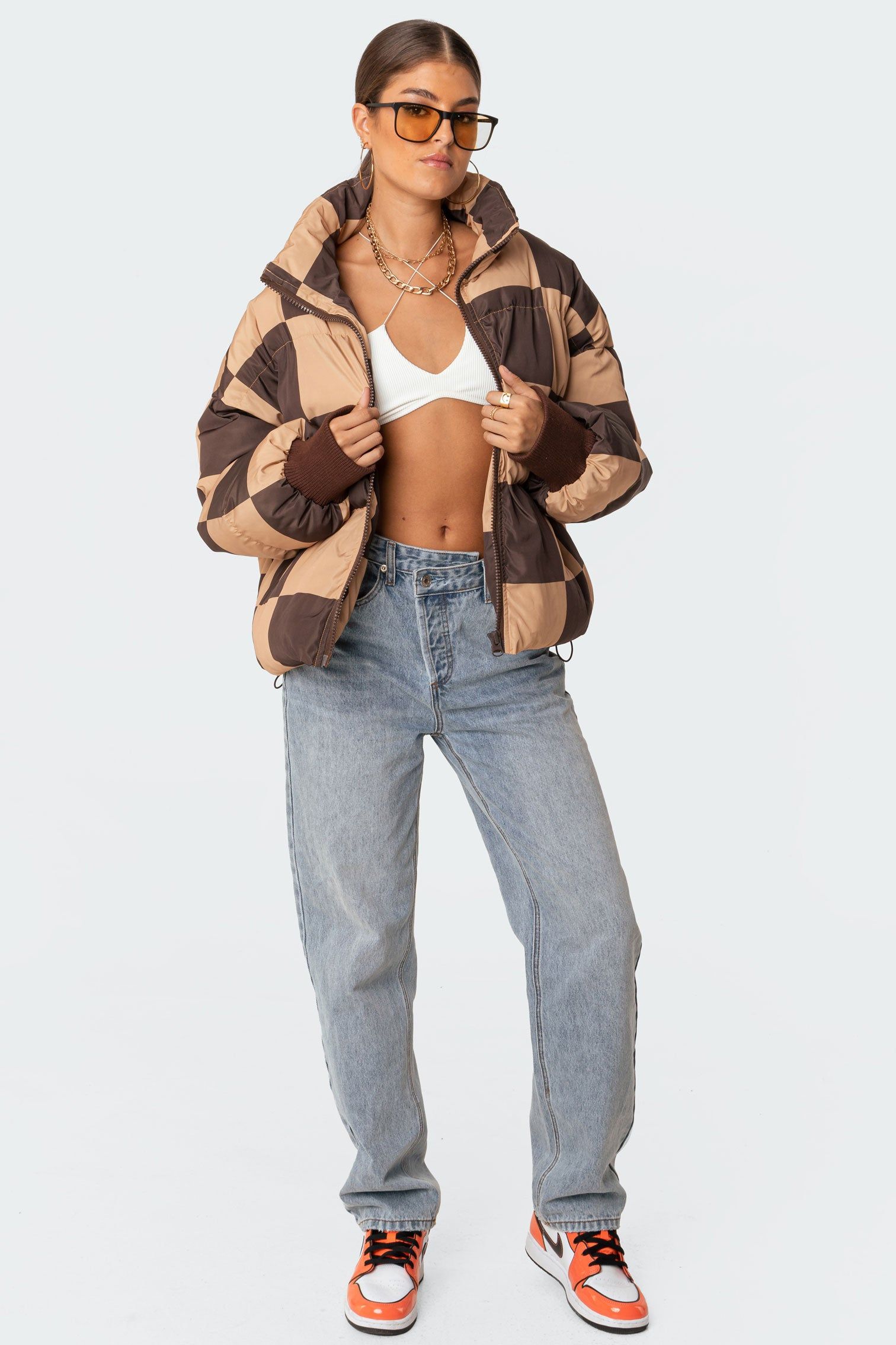 Payton Check Puffer sold by Edikted product image thumbnail 3