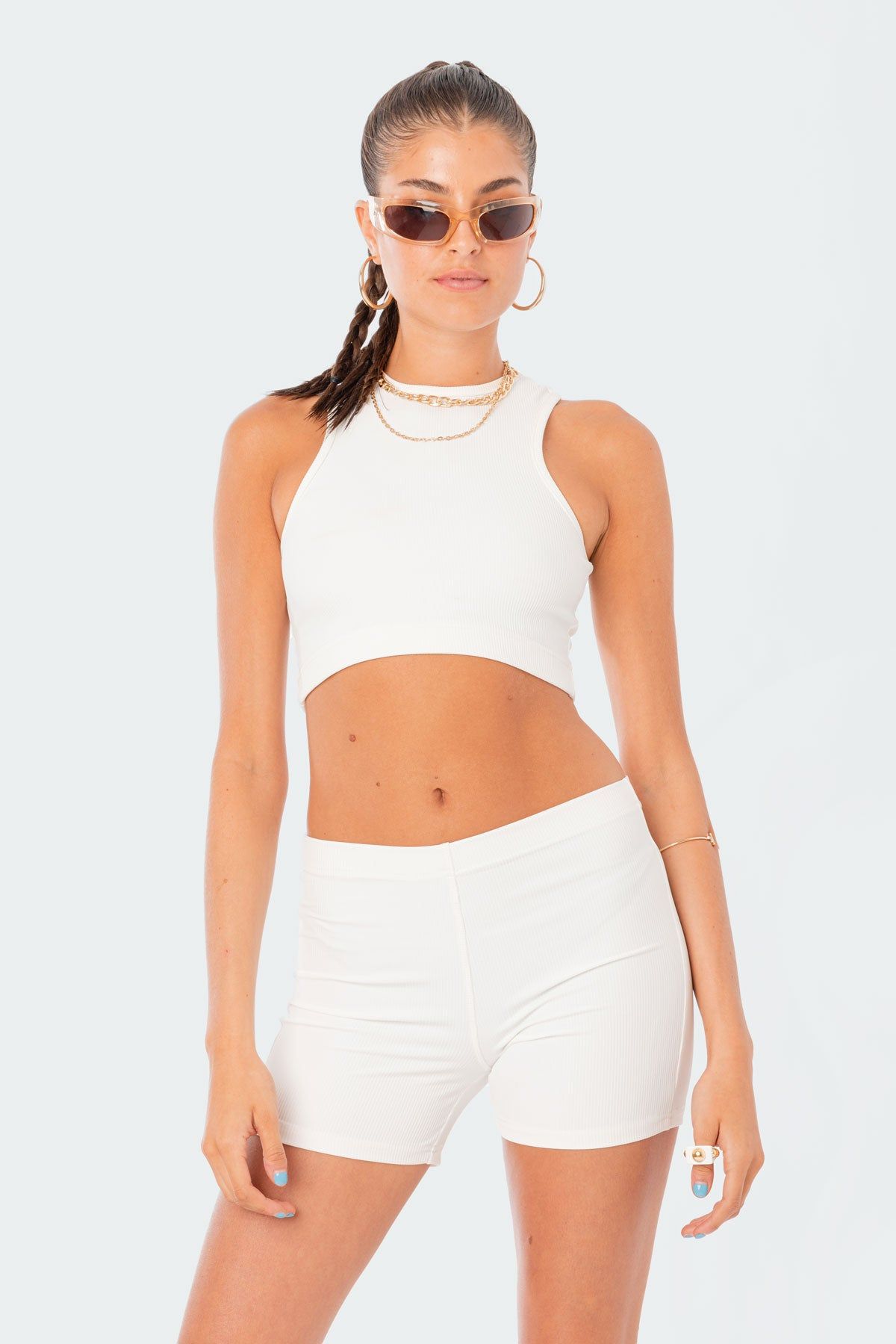 Zoella Ribbed Crop Top sold by Edikted