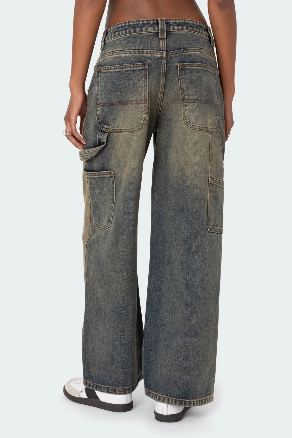 Contrast Panel Low Rise Washed Jeans sold by Edikted product image thumbnail 5