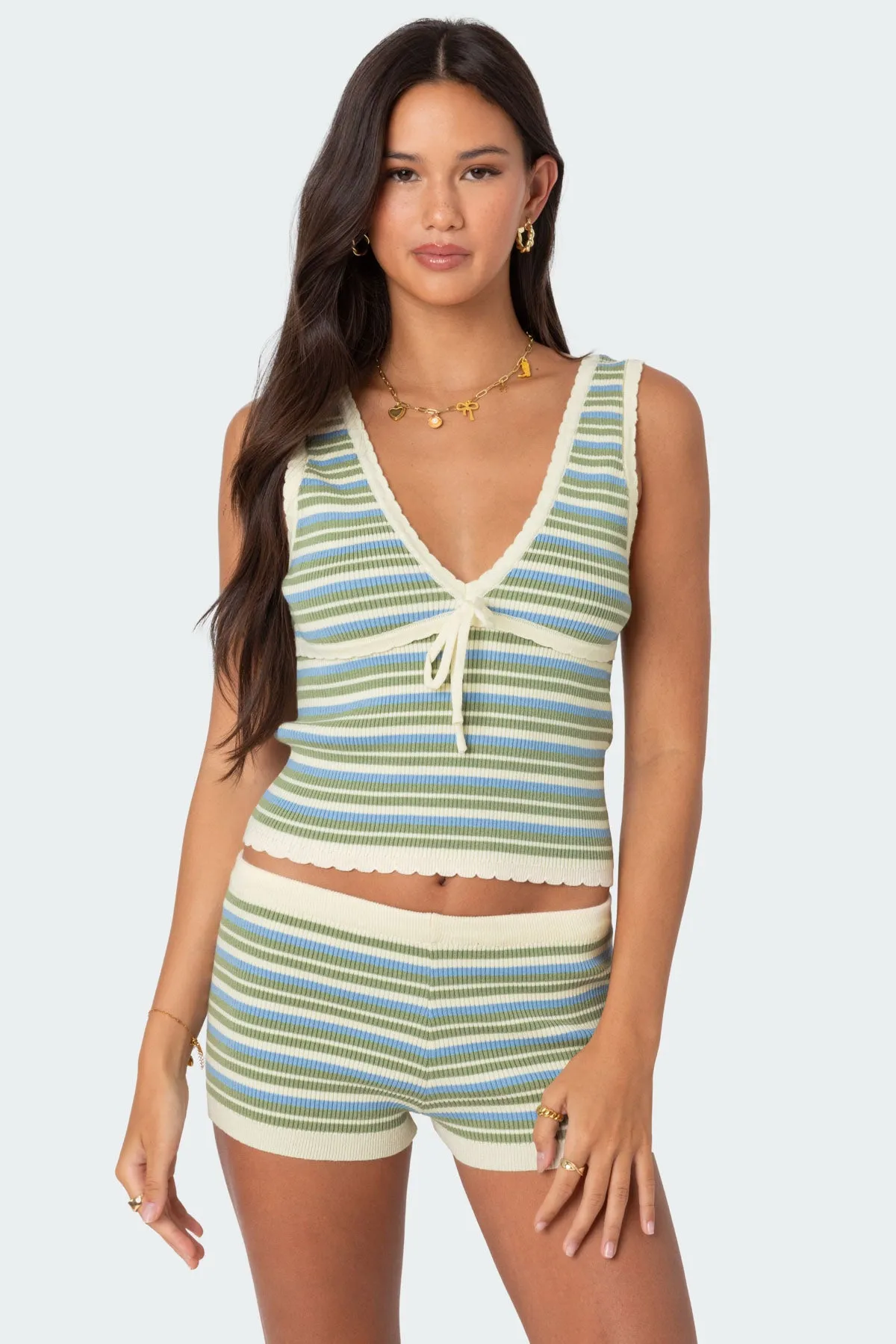 Serana Striped Knit Top sold by Edikted