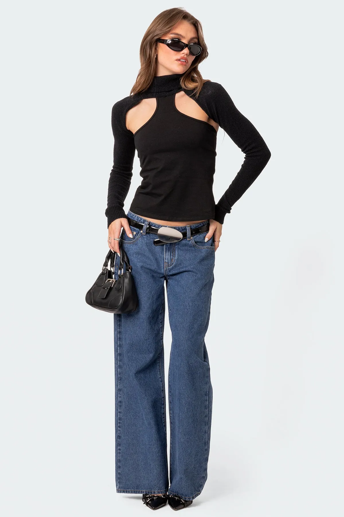 Turtle Neck Shrug Sweater sold by Edikted