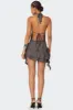 Shredded Backless Halter Mini Dress sold by Edikted