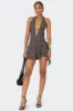 Shredded Backless Halter Mini Dress sold by Edikted