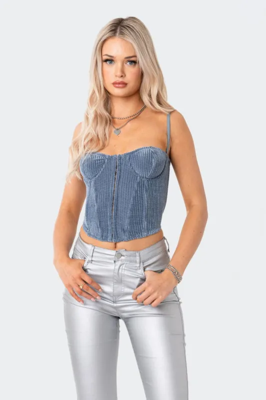 Velvet Square Corset sold by Edikted