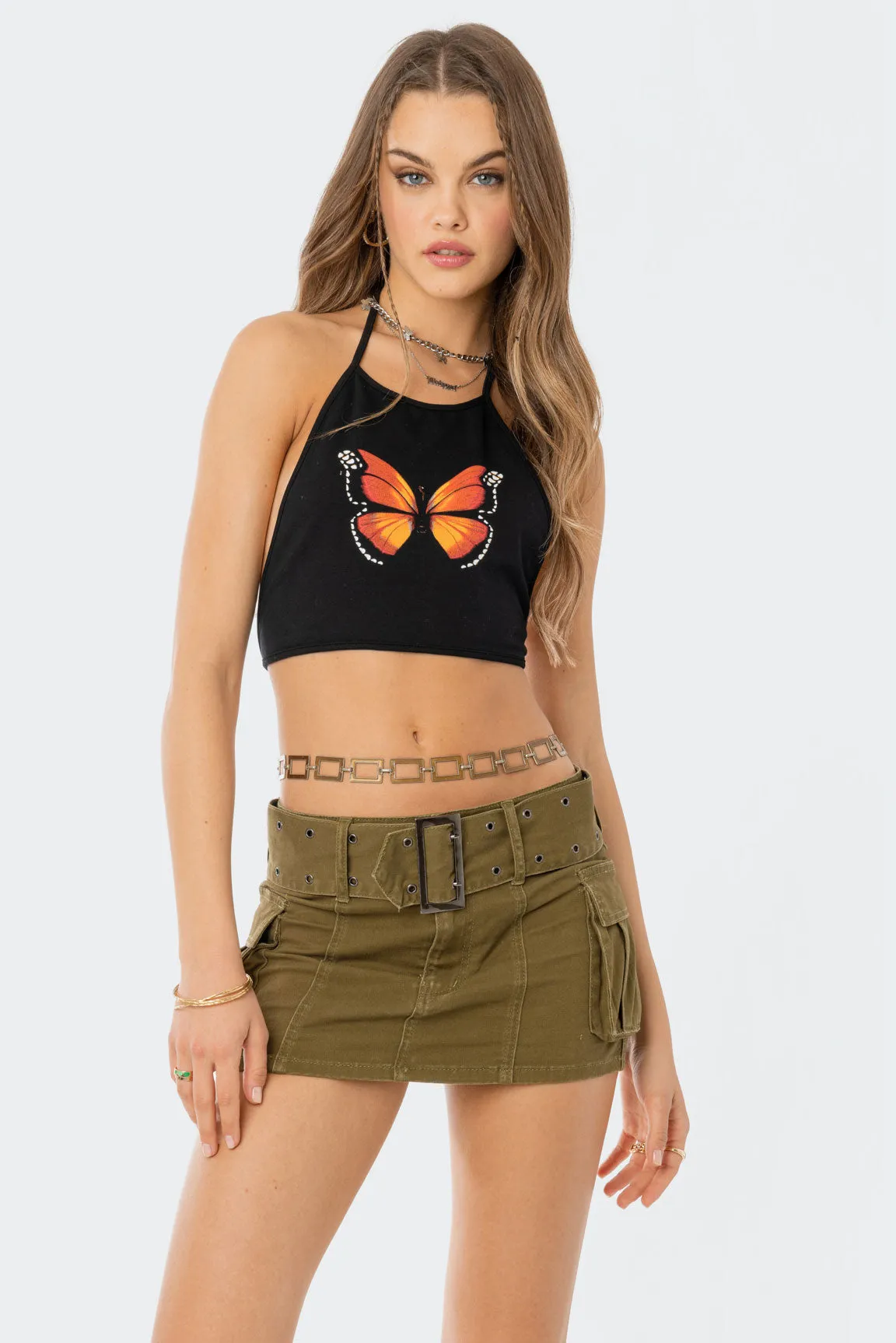 Fly Away Open-Back Crop Top sold by Edikted
