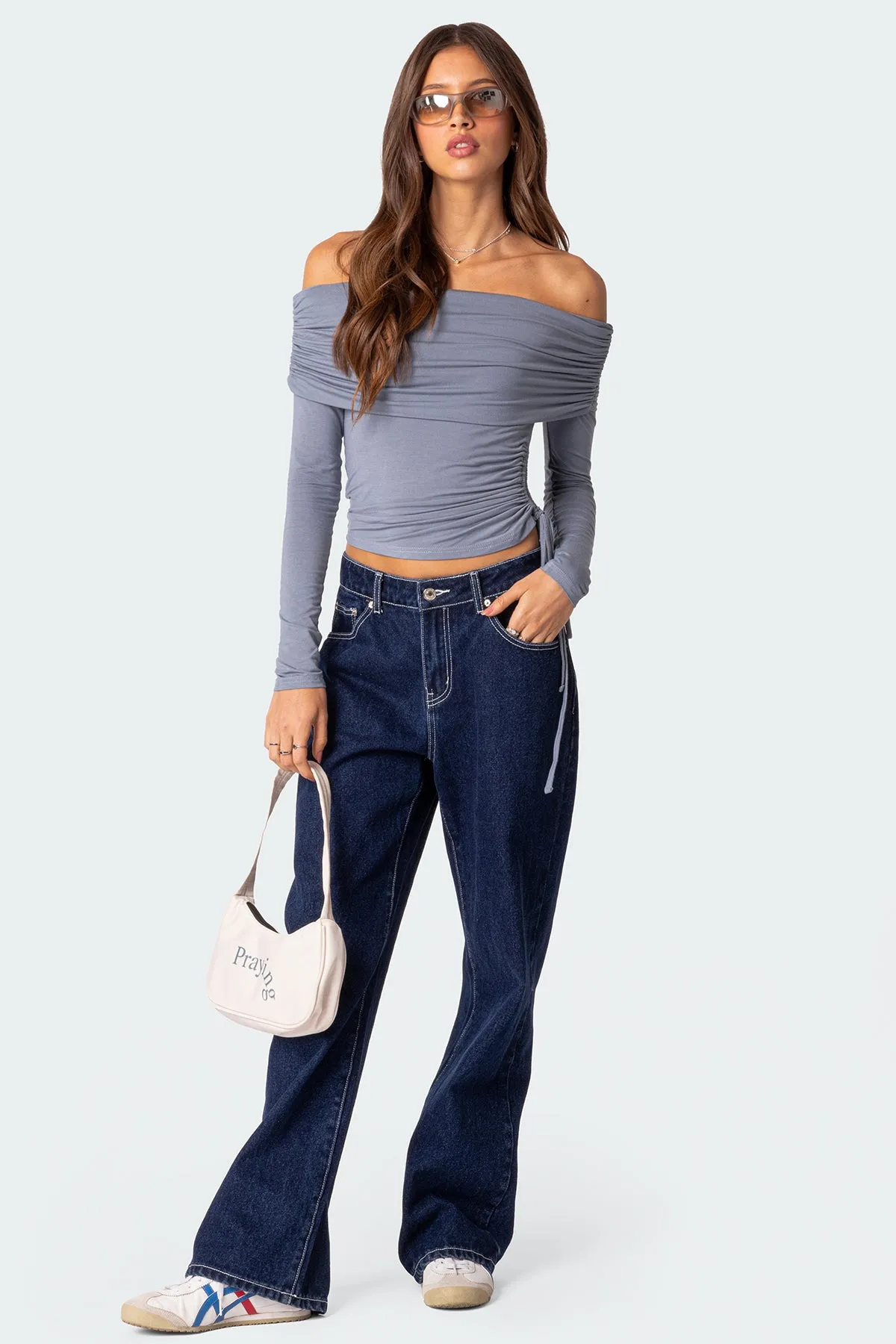 Gathered Fold Over Drawstring Top sold by Edikted product image thumbnail 2