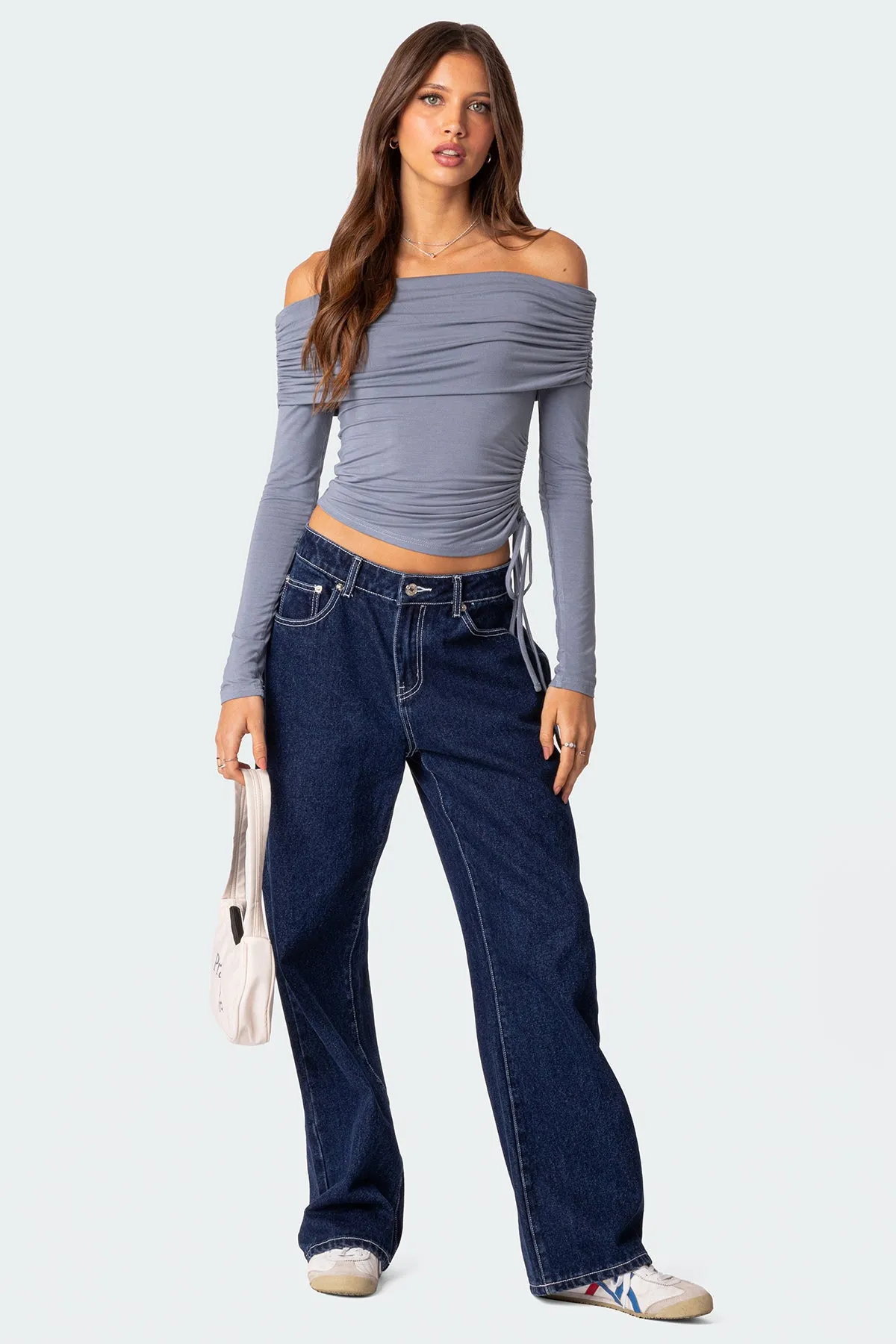 Gathered Fold Over Drawstring Top sold by Edikted product image thumbnail 5