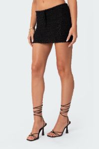 Baeside Crochet Mini Skirt sold by Edikted