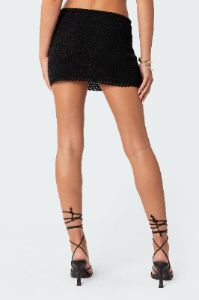 Baeside Crochet Mini Skirt sold by Edikted