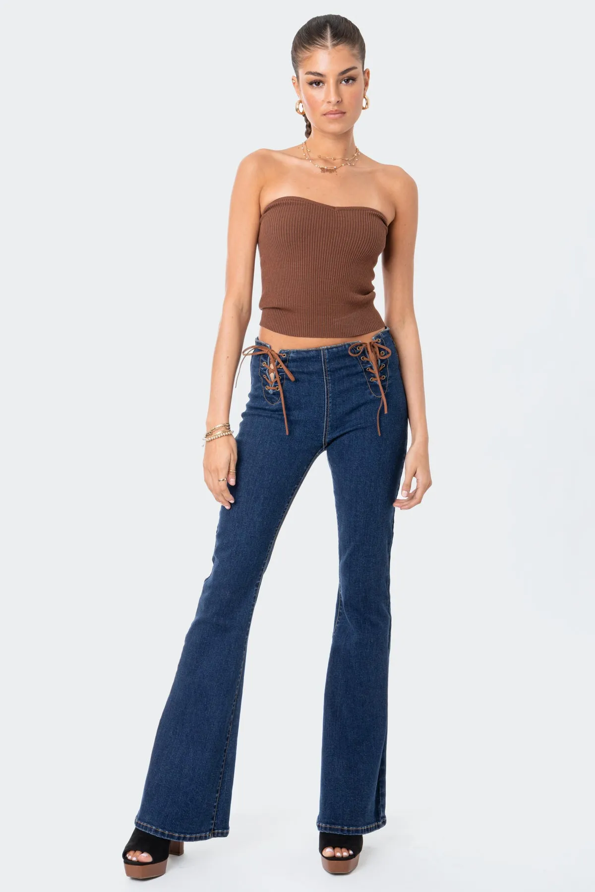 Knitted Sweetheart Strapless Top sold by Edikted product image thumbnail 2