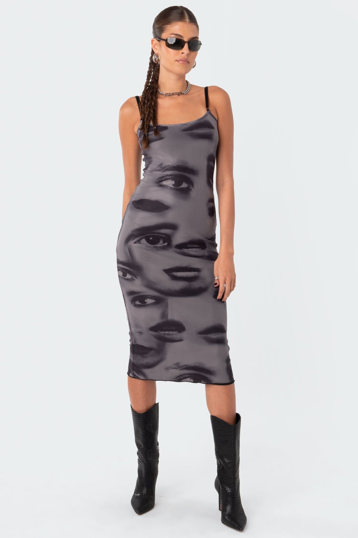 Eyes On You Printed Mesh Midi Dress sold by Edikted product image thumbnail 3