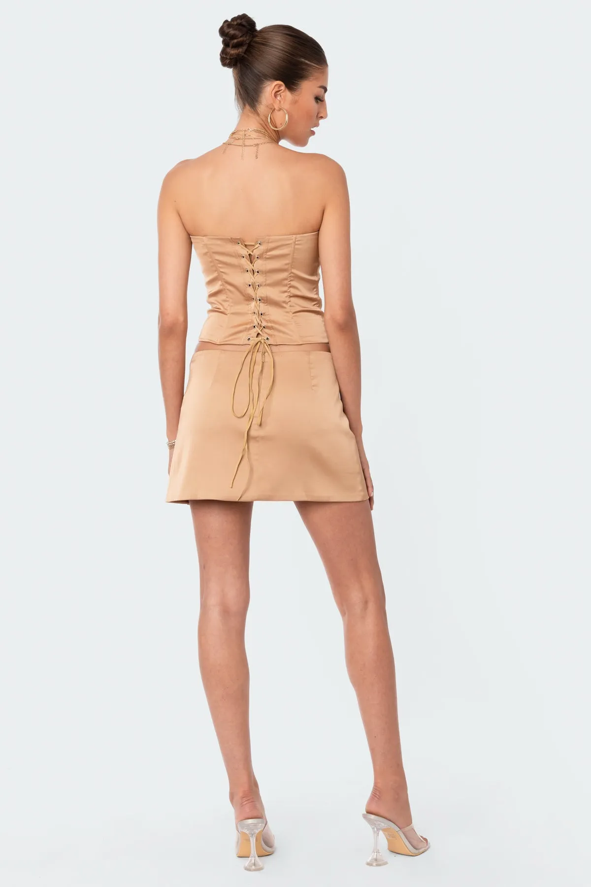 Silky Satin Back Lace Corset sold by Edikted product image thumbnail 4