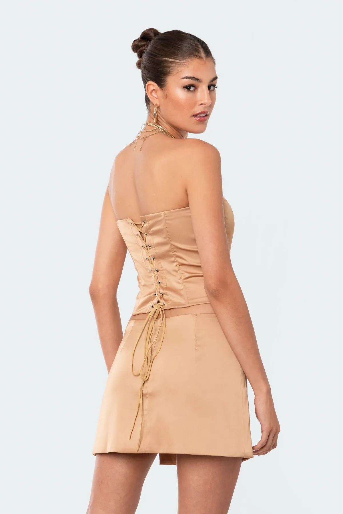 Silky Satin Back Lace Corset sold by Edikted product image thumbnail 5