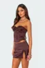 Bea Satin Effect Lace Up Corset sold by Edikted