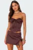 Bea Satin Effect Lace Up Corset sold by Edikted