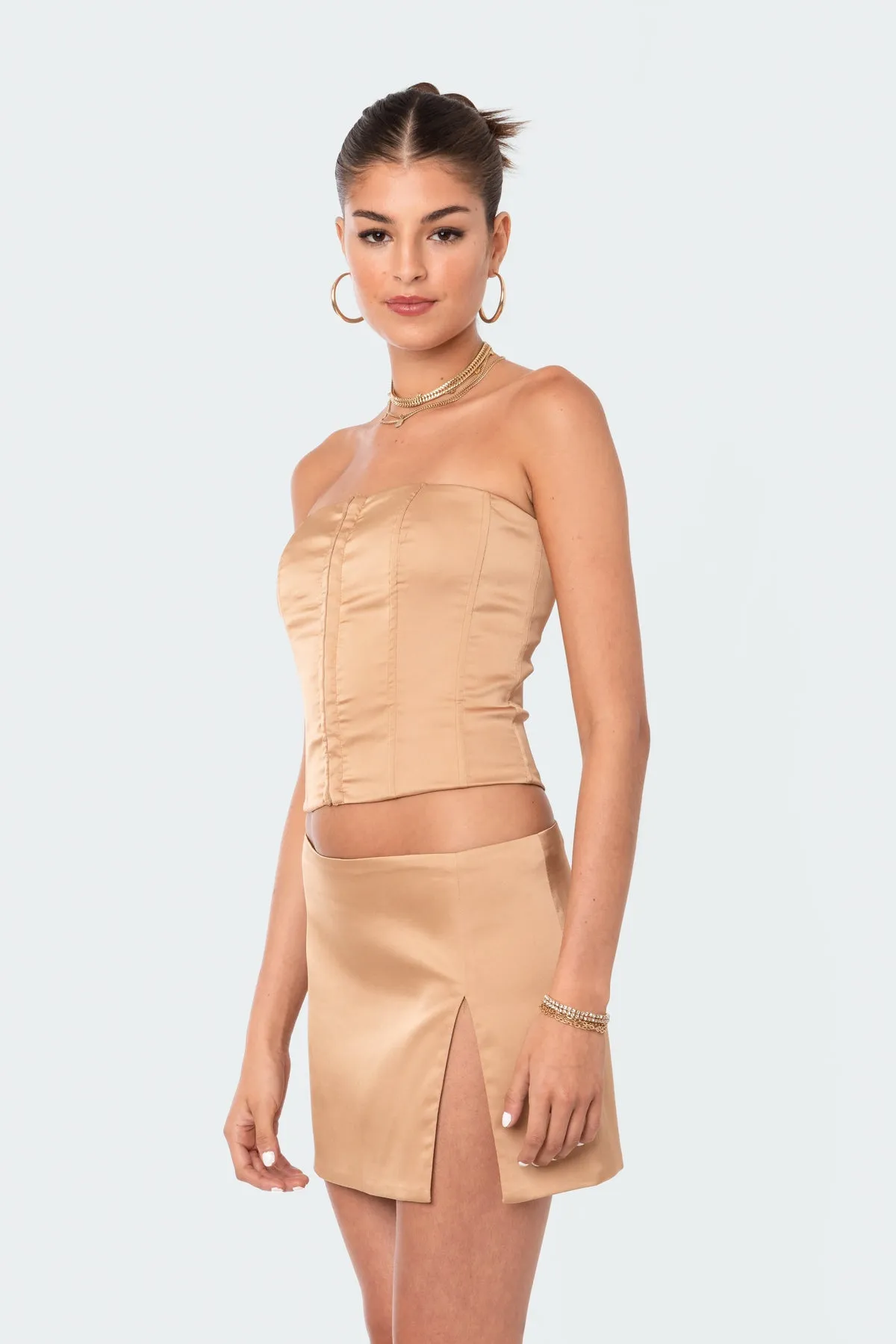 Silky Satin Back Lace Corset sold by Edikted product image thumbnail 3