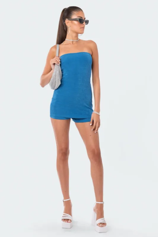 Tahni Strapless Romper sold by Edikted