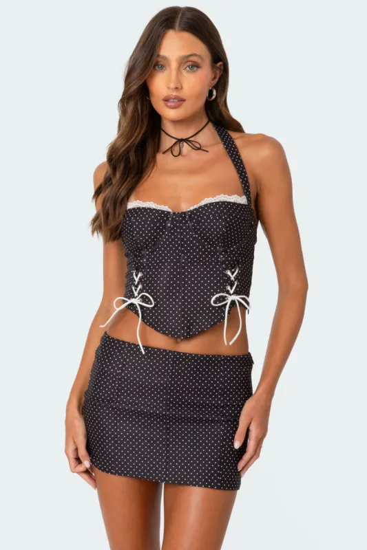 Laine Polka Dot Corset sold by Edikted