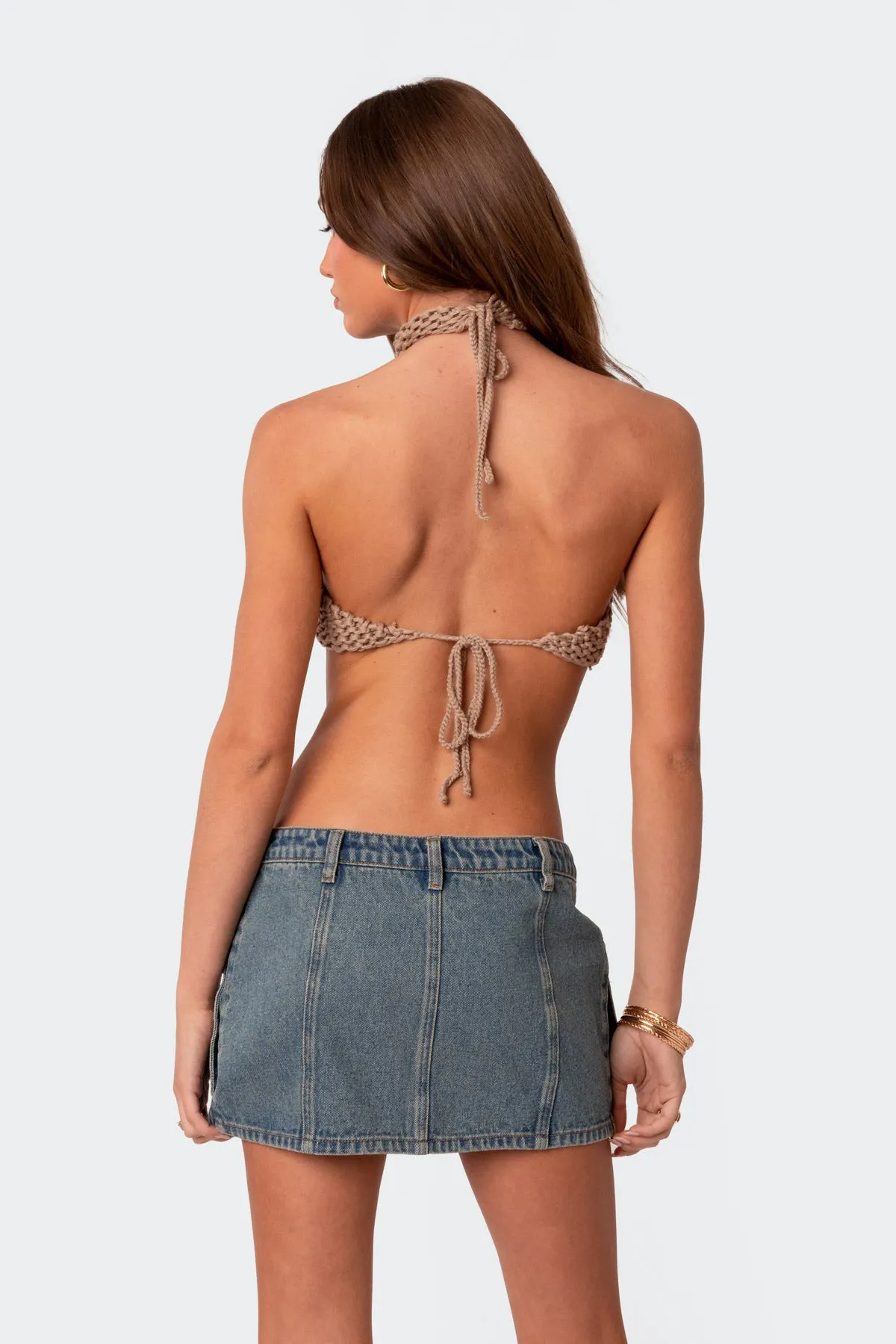 On Knit Open Back Crop Top sold by Edikted product image thumbnail 5