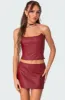 Aster Faux Leather Corset sold by Edikted