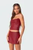 Aster Faux Leather Corset sold by Edikted