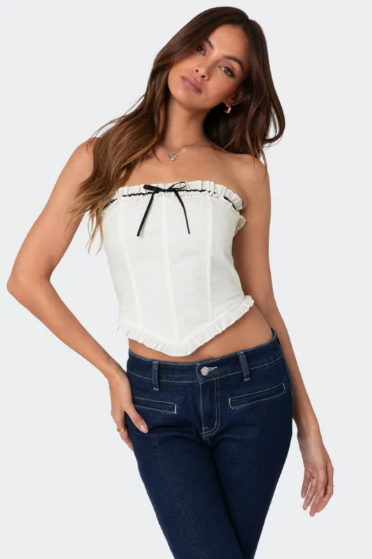 Coralie Ruffled Corset sold by Edikted