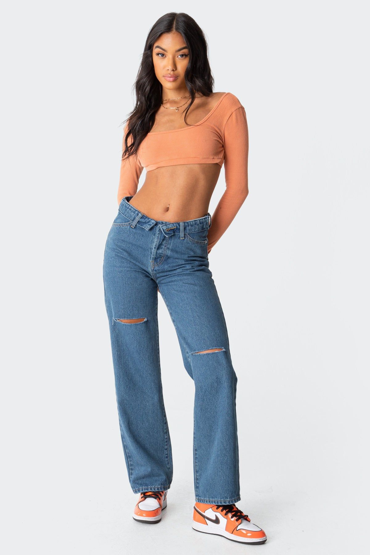 Sydney Ribbed Open Back Crop Top sold by Edikted product image thumbnail 3