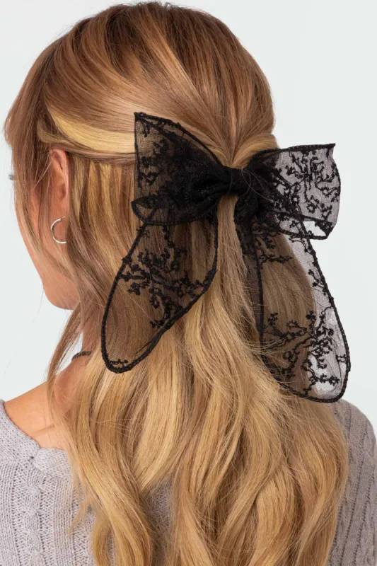 Lace Bow Hair Clip sold by Edikted
