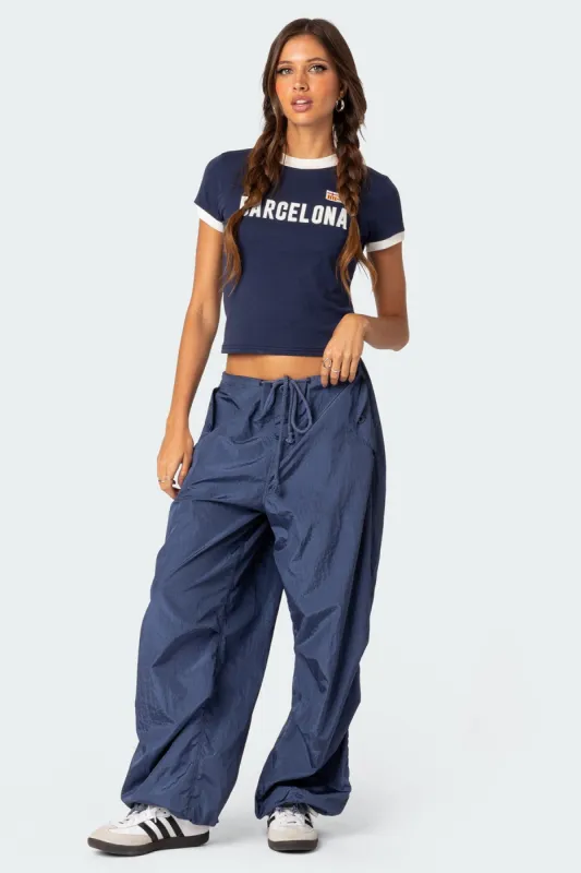 Rian Nylon Cargo Pants sold by Edikted